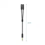 Aisens Cable Adaptador Audio Jack 3.5mm 4 Pines Macho a 2x Jack 3.5mm 3 Pines Hembra, Negro, 25 cm